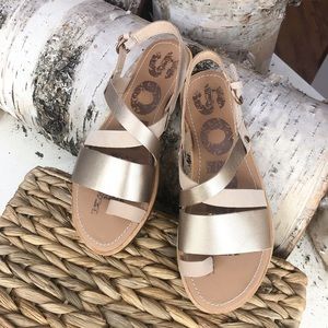 Sorel Sandals Natural and Rose Gold
